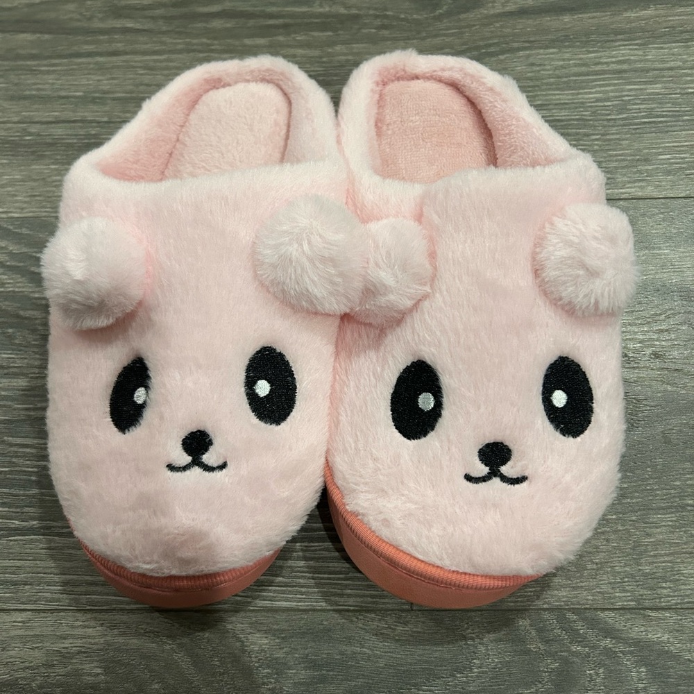 Adorable Pink Panda Kids Slippers